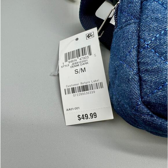 Jenni Belt Bag Womens S/M Denim Blue Quilted Modern Essential Feminine Trendy - Picture 5 of 10